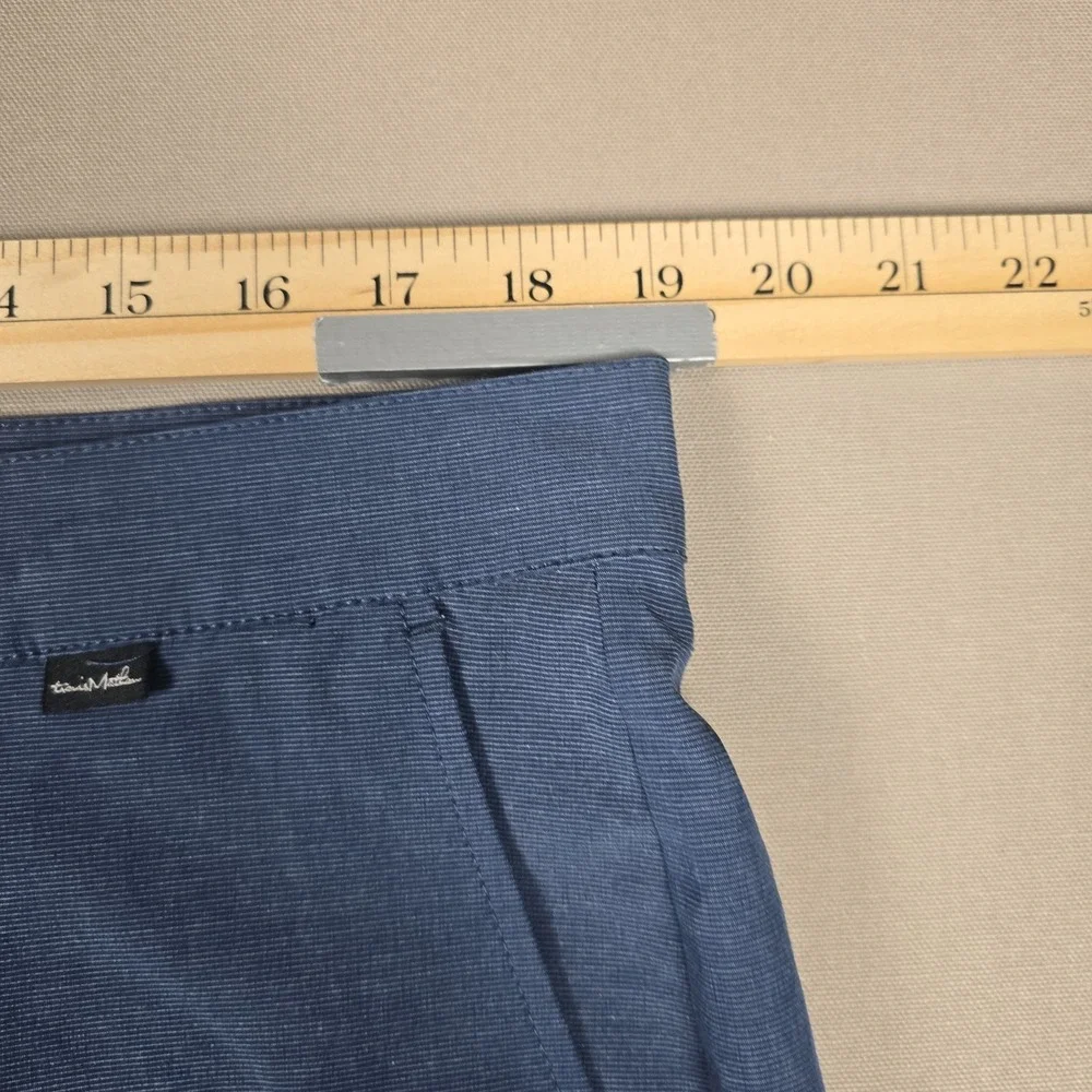 Travis Mathew Beck Chino Golf Shorts Mens 36 Blue Flat Performance Tech Blend